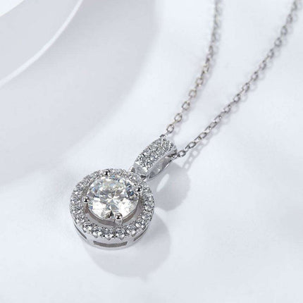 Brilliant 2 Carat Lab-Grown Diamond Pendant Necklace in Sterling Silver