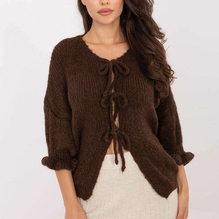 Brown Cardigan 216110 Womens Soft Acrylic Everyday Wear - Très Elite