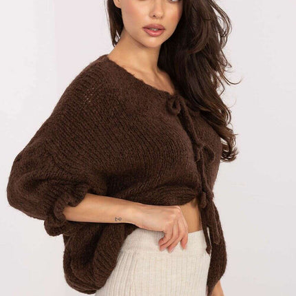 Brown Cardigan 216110 Womens Soft Acrylic Everyday Wear - Très Elite