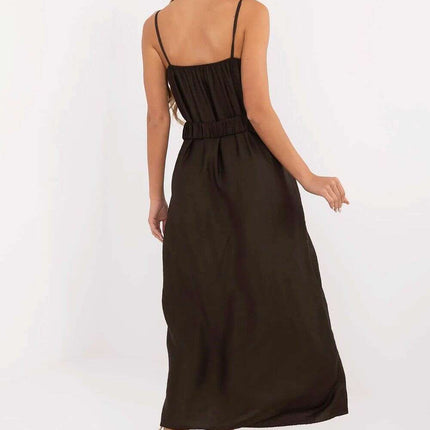 Brown Daydress Maxi Dress For Warm Days In Breathable Viscose - Très Elite