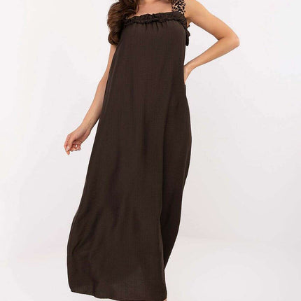 Brown Daydress Model 215171 Strappy Summer Maxi Dress - Très Elite