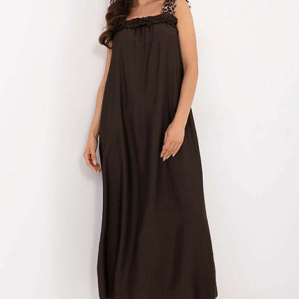 Brown Daydress Model 215171 Strappy Summer Maxi Dress - Très Elite