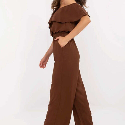 Brown Jumpsuit 213053 for Women Elegant All Occasions - Très Elite
