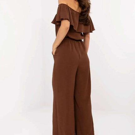 Brown Jumpsuit 213053 for Women Elegant All Occasions - Très Elite