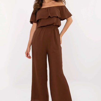 Brown Jumpsuit 213053 for Women Elegant All Occasions - Très Elite