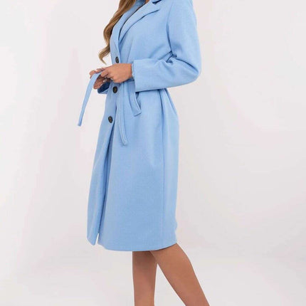 Brown Knee Length Womens Coat 211298 Polyester Elastane - Très Elite