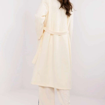 Brown Knee Length Womens Coat 211298 Polyester Elastane - Très Elite