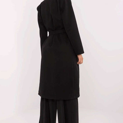 Brown Knee Length Womens Coat 211298 Polyester Elastane - Très Elite