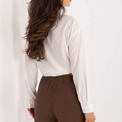 Brown Muslin Shorts 216111 Women Lightweight Cotton - Très Elite