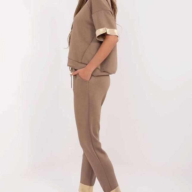 Brown Two Piece Womens Set Model 212051 Viscose Cotton