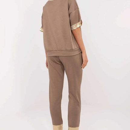 Brown Two Piece Womens Set Model 212051 Viscose Cotton - Très Elite