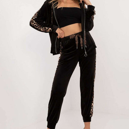 Brown Velour Set With Blouse And Pants For Women 201592 - Très Elite