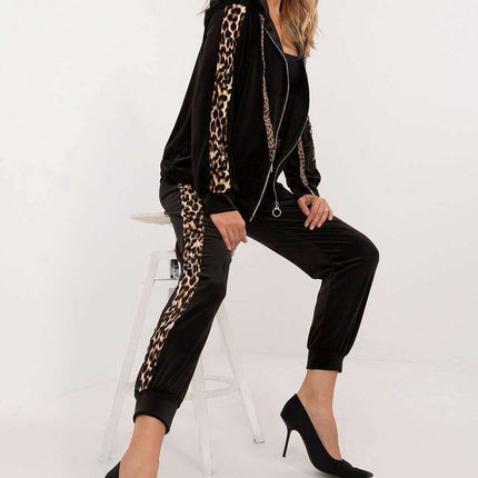 Brown Velour Set With Blouse And Pants For Women 201592 - Très Elite