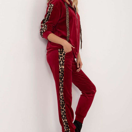 Brown Velour Set With Blouse And Pants For Women 201592 - Très Elite