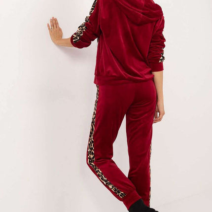 Brown Velour Set With Blouse And Pants For Women 201592 - Très Elite