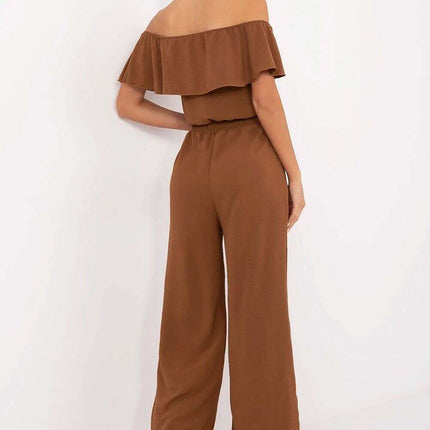 Brown Viscose Blend Jumpsuit Model 214301 For Women - Très Elite