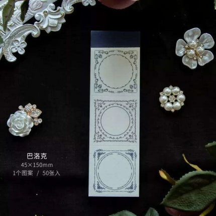 Byzantine Blossom: 50-Piece Floral Memo Pad Set for Sophisticated Note-Taking- Très Elite- Très Elite