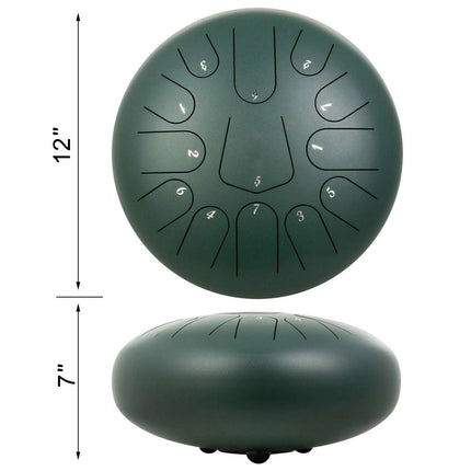 C Major 12" VEVOR Steel Tongue Drum with Travel Case - Discover Serene Melodies - Très Elite