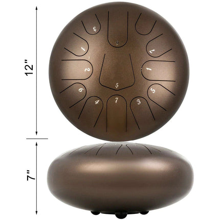 C Major 12" VEVOR Steel Tongue Drum with Travel Case - Discover Serene Melodies - Très Elite