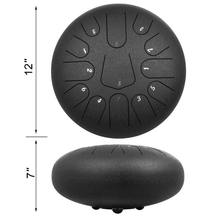 C Major 12" VEVOR Steel Tongue Drum with Travel Case - Discover Serene Melodies - Très Elite
