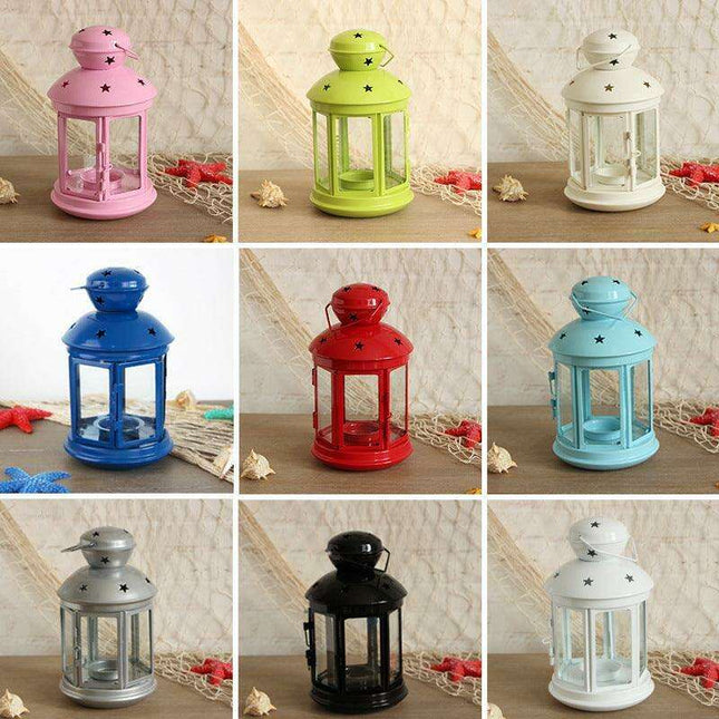 Elegant European Iron Candleholder Set with Glass Cup for Stylish Home Accents