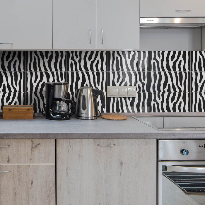 Zebra Chic City Lights Brick Stickers - Modern Elegance for Your Urban Home