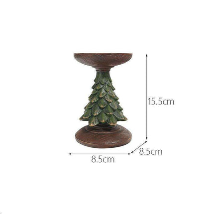 Elegant Holiday Candle Holder: Premium Resin Christmas Decor