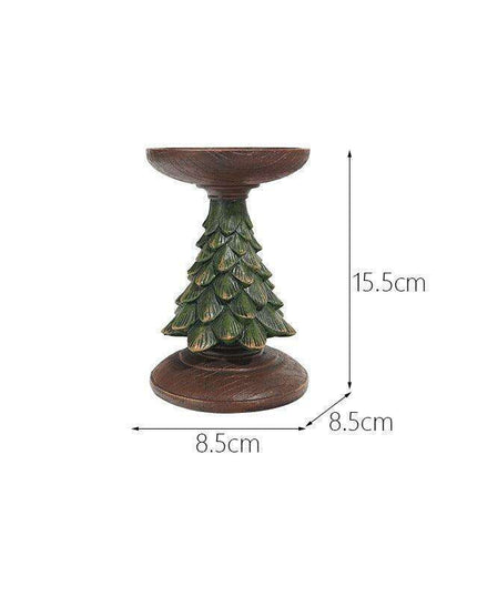 Elegant Holiday Candle Holder: Premium Resin Christmas Decor
