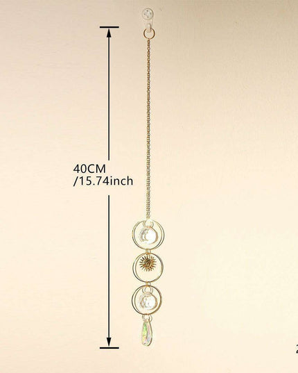 Enchanting Crystal-Embellished Iron Evil Eye Dream Catcher Necklace