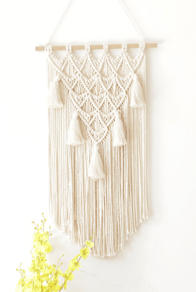 Geometric Boho Elegance: Handcrafted Macrame Wall Tapestry for Chic Décor