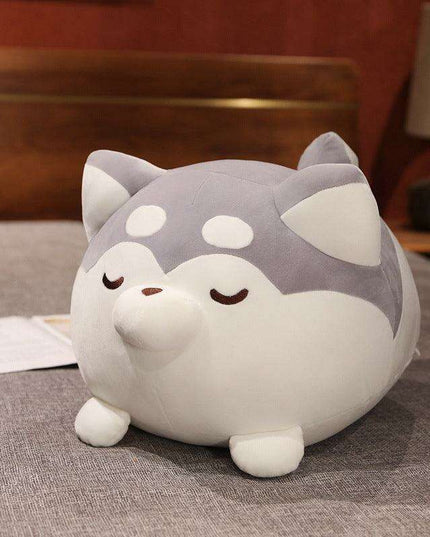Huggable Plush Pillows: Cute Lazy Husky and Chubby Shiba Inu Designs