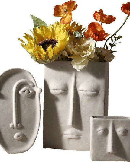 Abstract Beauty: Handcrafted Porcelain Vase with Geometric Charm