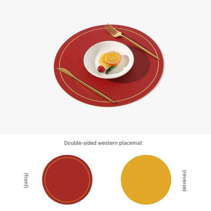 Elegant Circular PVC Leather Dining Placemats for a Luxurious Table Setting