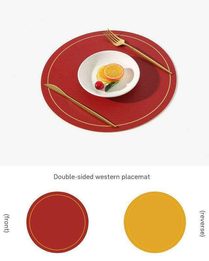 Elegant Circular PVC Leather Dining Placemats for a Luxurious Table Setting
