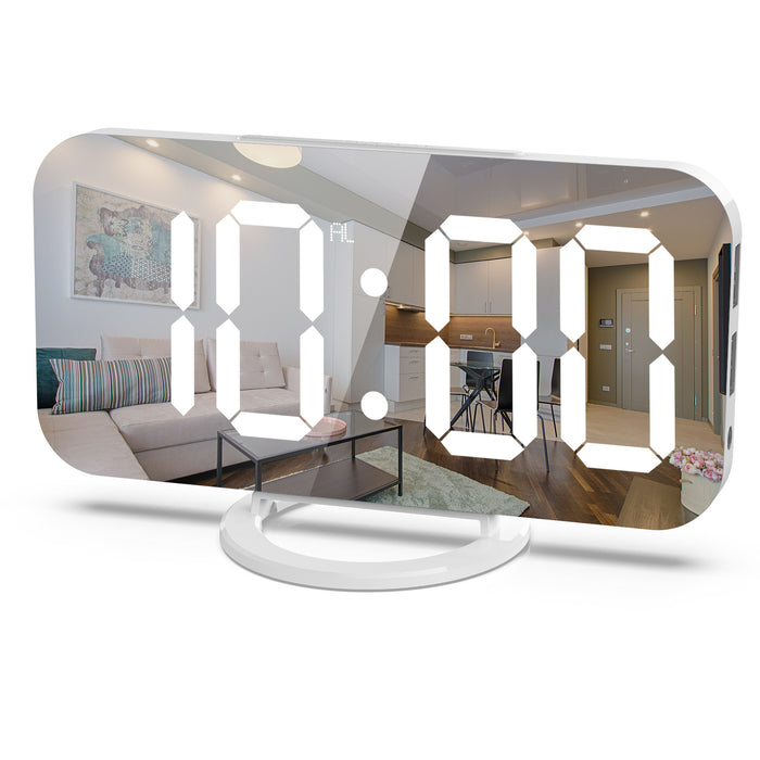 Intelligent LED Alarm Clock with Dual USB Charging & Ambient Light Adjustment