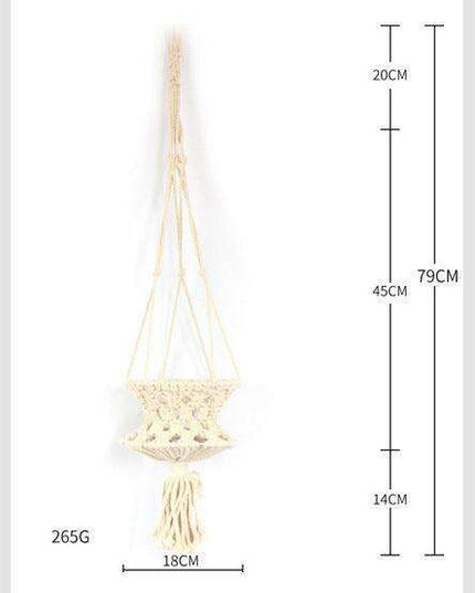 Rustic Beige Hand-Woven Macramé Plant Hanger