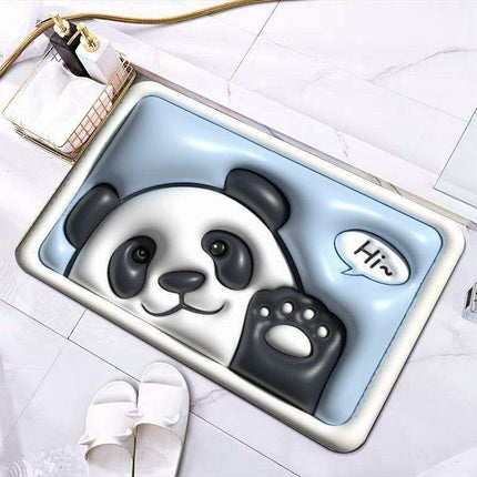 Elegant 3D Floral Design Quick-Dry Bath Mat