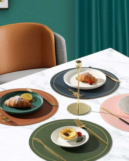 Elegant Circular PVC Leather Dining Placemats for a Luxurious Table Setting