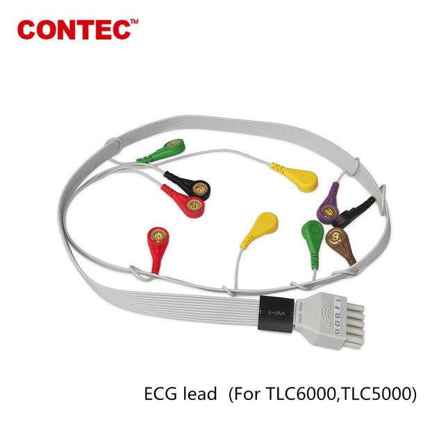 Contec 10 Lead ECG Lead Wire for TLC6000 TLC5000 Monitor Snap Holter