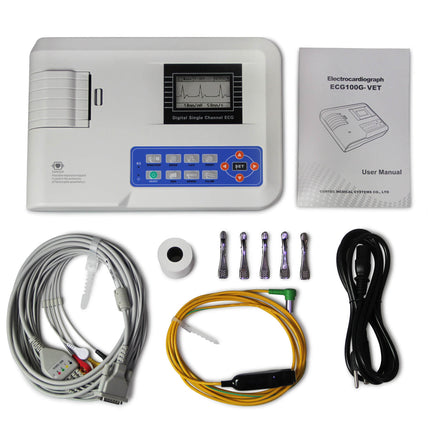Contec Veterinary Channel 12 Leads Portable ECG EKG Machine ECG100G Vet Printer