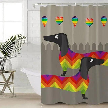 Canine Capers Shower Curtain for Dog Enthusiasts- Très Elite