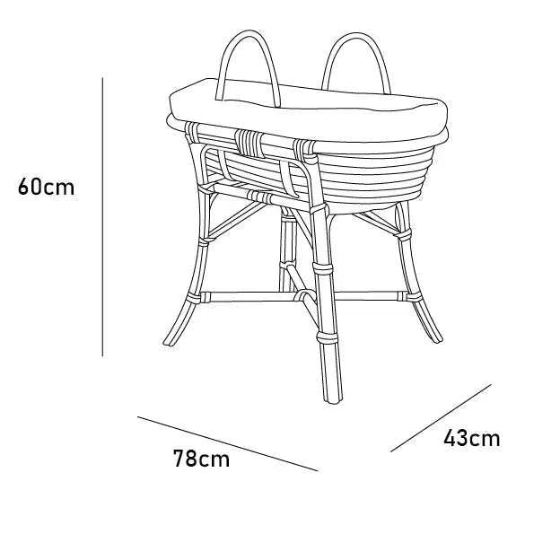Cappuccino Knitted Moses Basket for Newborns - Handmade Baby Stroller with Pillow and Cushion