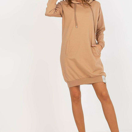 Casual Comfort Hooded Sweat Dress with Functional Pockets - Très Elite