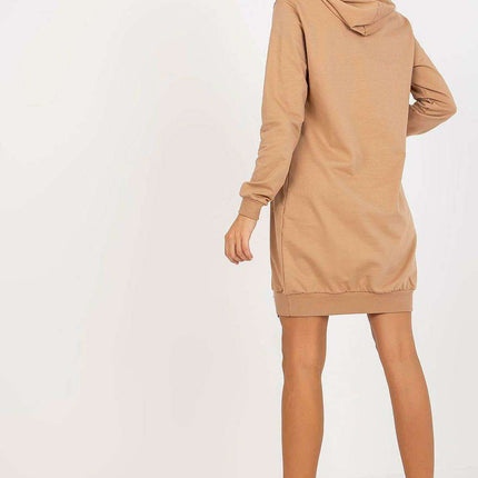 Casual Comfort Hooded Sweat Dress with Functional Pockets - Très Elite