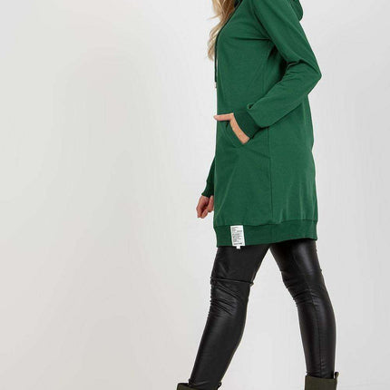 Casual Comfort Hooded Sweat Dress with Functional Pockets - Très Elite