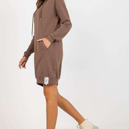 Casual Comfort Hooded Sweat Dress with Functional Pockets - Très Elite