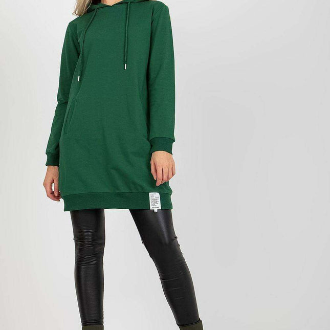 Casual Comfort Hooded Sweat Dress with Functional Pockets - Très Elite
