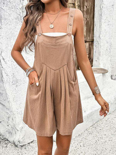 Casual Comfort: Stylish Cotton Overall Shorts for Effortless Days - Très Elite