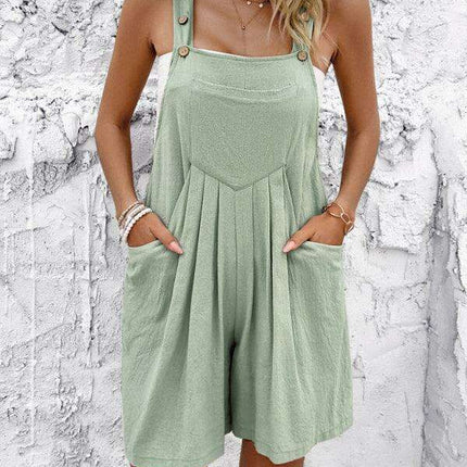 Casual Comfort: Stylish Cotton Overall Shorts for Effortless Days - Très Elite