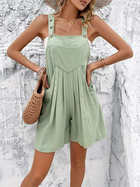 Casual Comfort: Stylish Cotton Overall Shorts for Effortless Days - Très Elite